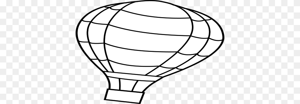 Vintage Hot Air Balloon Basket Template Black And White Outline Of Air Balloon, Aircraft, Transportation, Vehicle, Hot Air Balloon Free Png