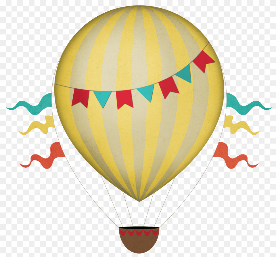 Vintage Hot Air Balloon Clipart Transparent, Aircraft, Hot Air Balloon, Transportation, Vehicle Png Image