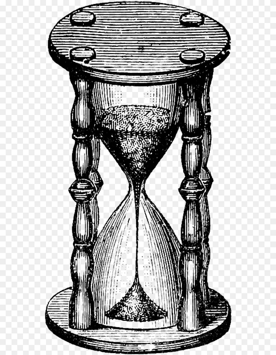 Vintage Hourglass, Gray Png Image