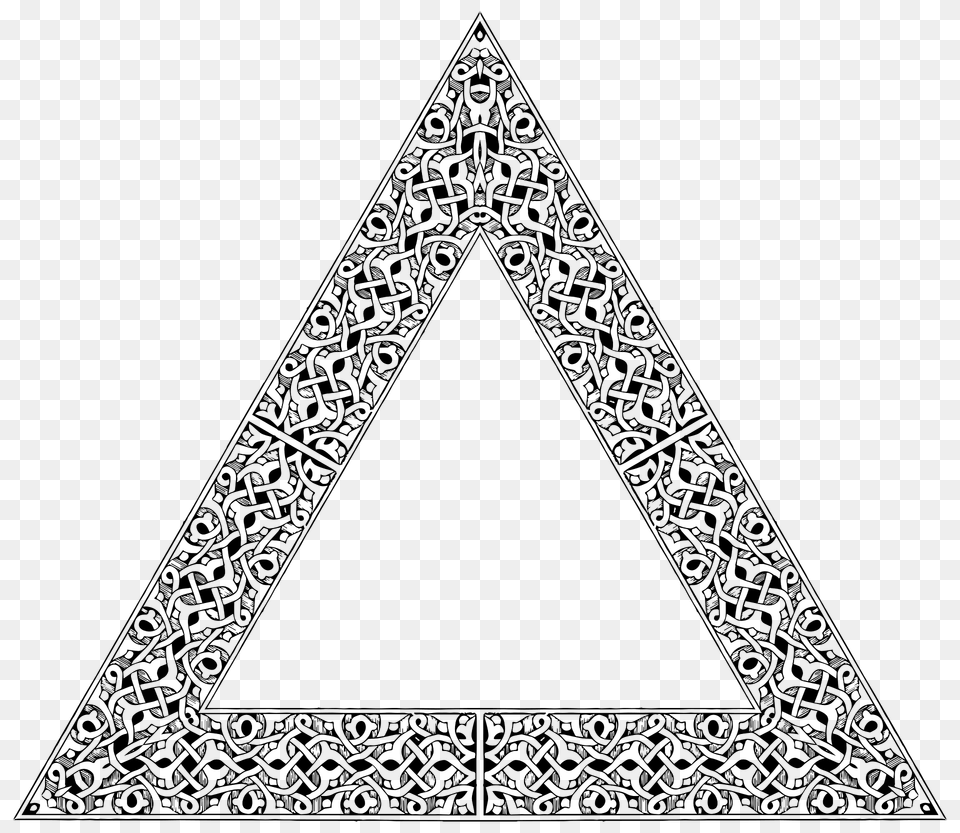 Vintage Intertwined Design Clipart, Triangle, Blade, Dagger, Knife Png