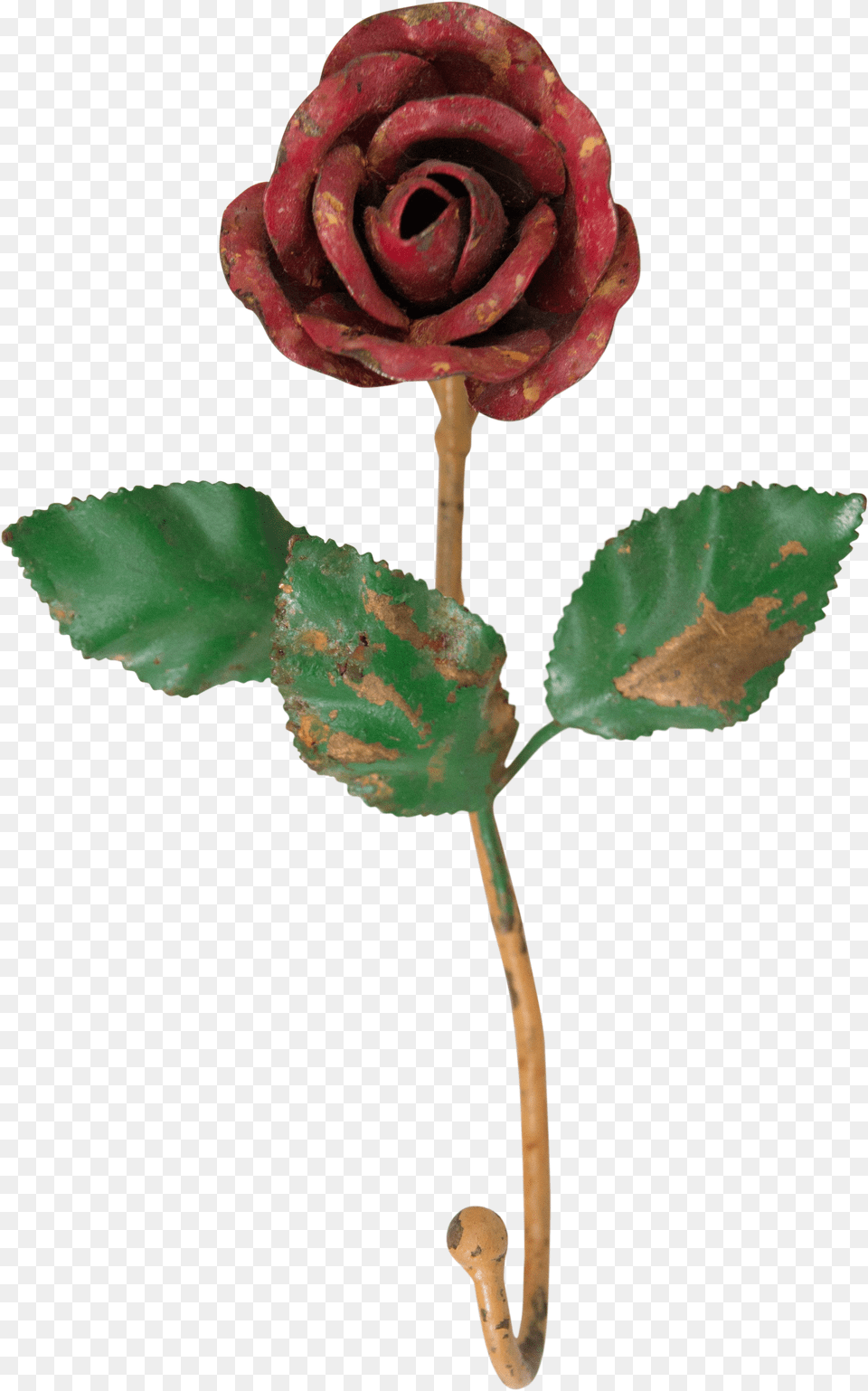 Vintage Italian Tole Red Rose Flower Hook Italian Red Rose Png Image