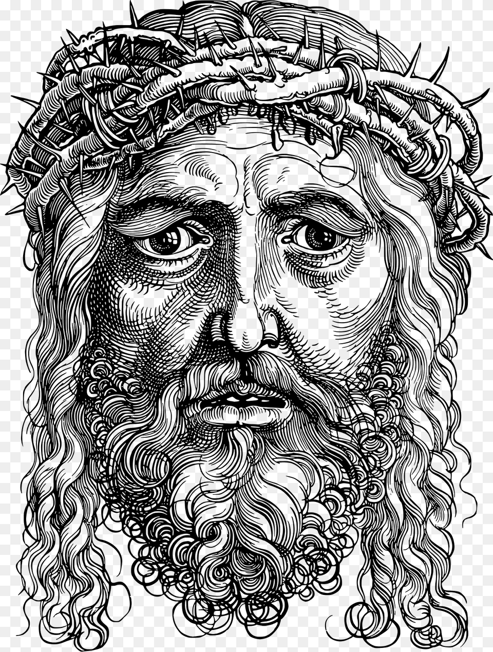 Vintage Jesus Christ Portrait Clipart, Art, Photography, Face, Head Free Transparent Png