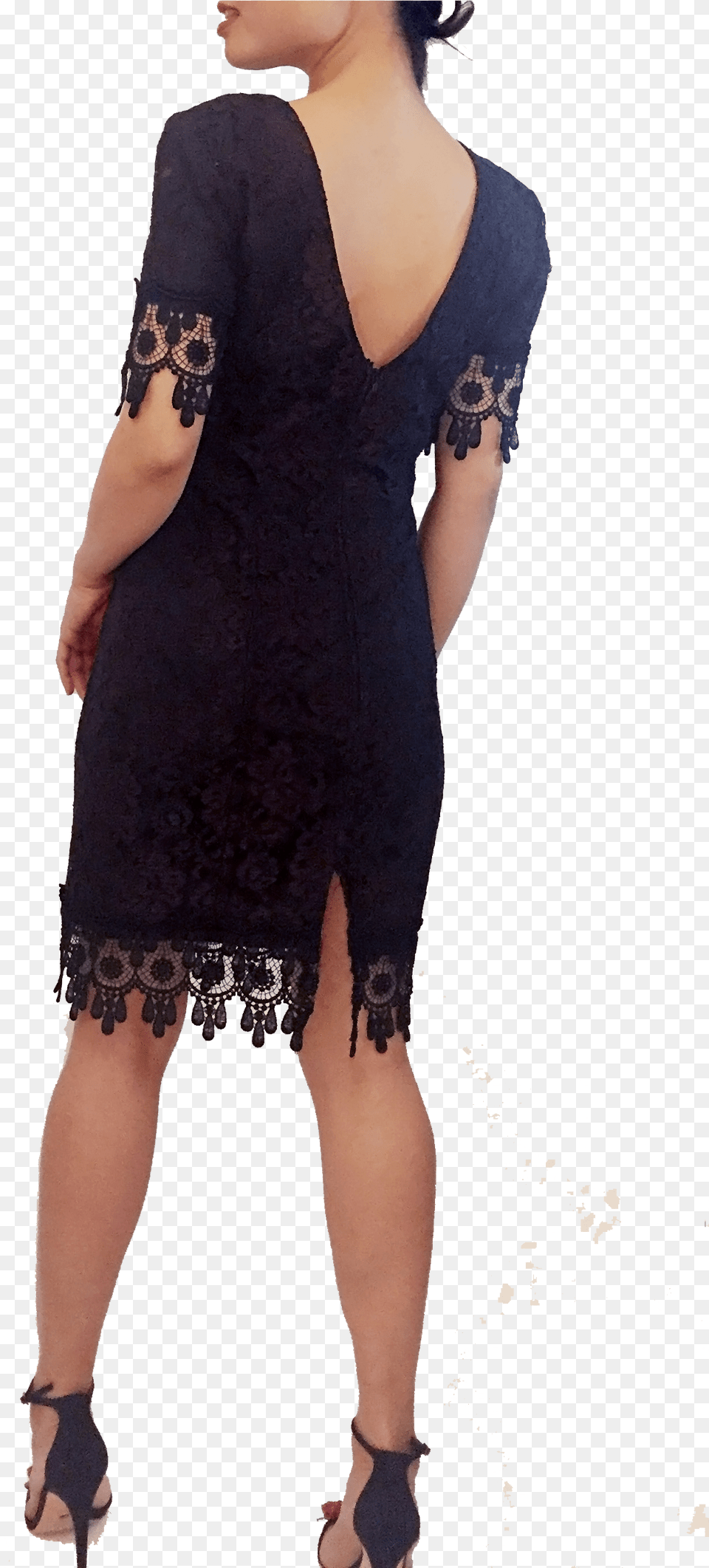Vintage Lace Dress Open Back Little Black Dress, Formal Wear, Clothing, Evening Dress, Sleeve Png