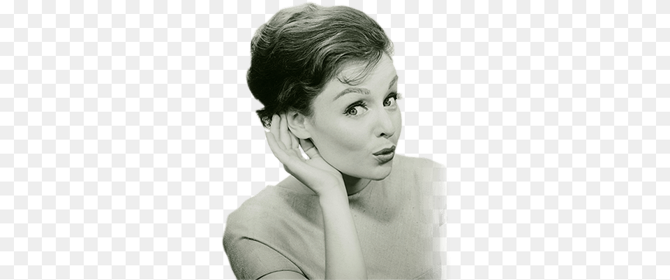 Vintage Lady Listening Many Fucks I Give, Woman, Portrait, Photography, Person Free Png