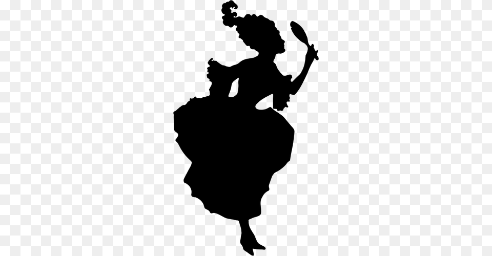 Vintage Lady Silhouette, Gray Free Png