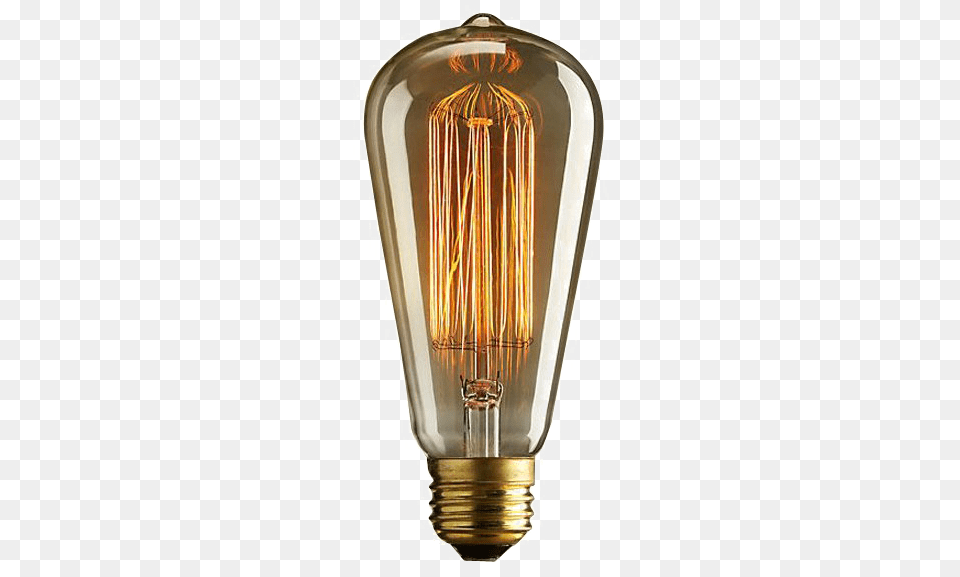 Vintage Lamp Pic Edison Light Bulb, Lightbulb, Smoke Pipe Free Png Download