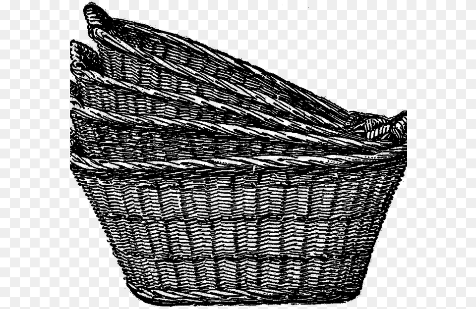 Vintage Laundry Hanger Clip Art, Basket, Adult, Female, Person Png Image