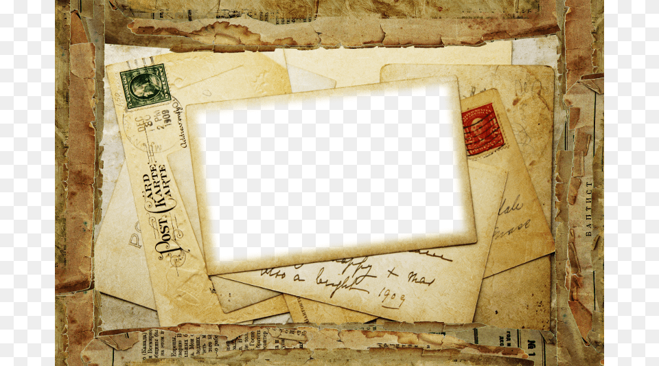 Vintage Letter Collage Frame Zibi Vintage Scrap, Envelope, Mail, Appliance, Device Png