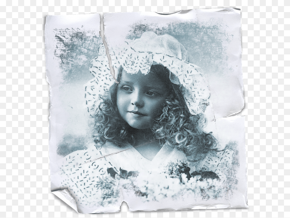 Vintage Little Girl Collage Paper Stained Texture Visual Arts, Hat, Bonnet, Clothing, Wedding Free Png