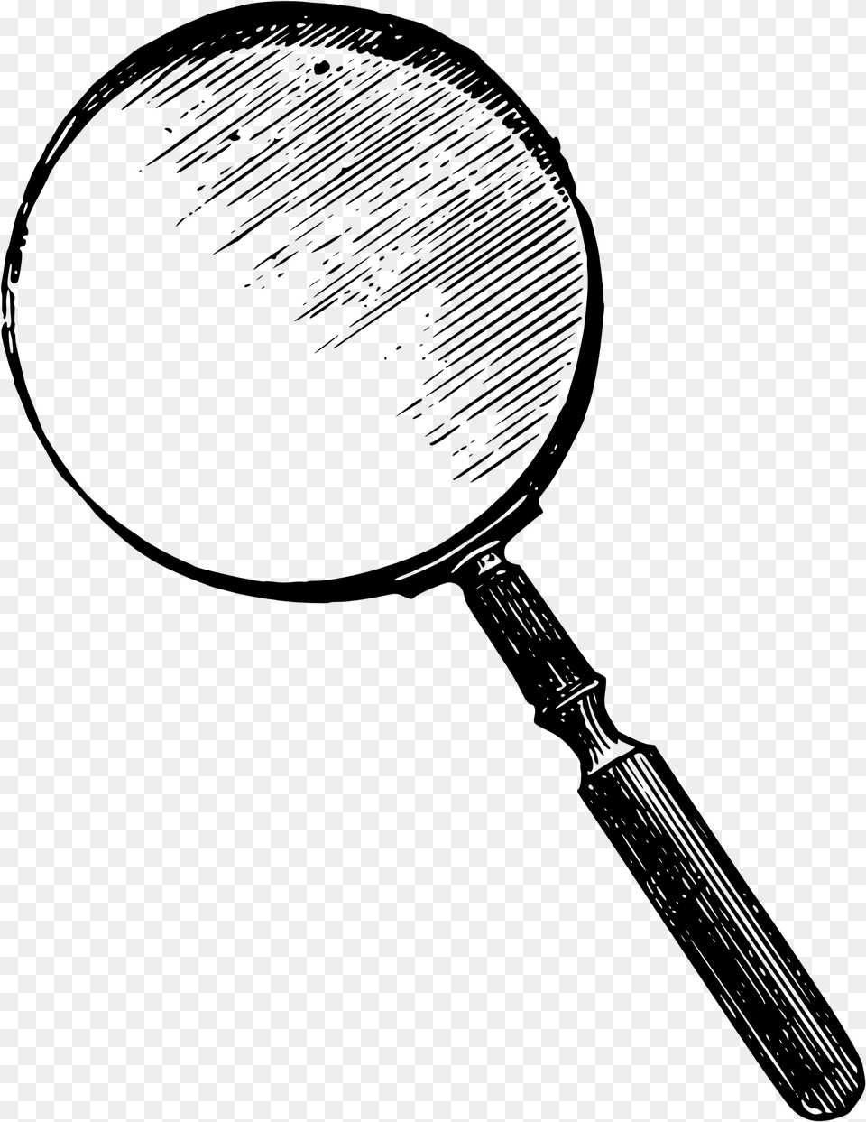 Vintage Magnifying Glass Vector, Gray Free Png