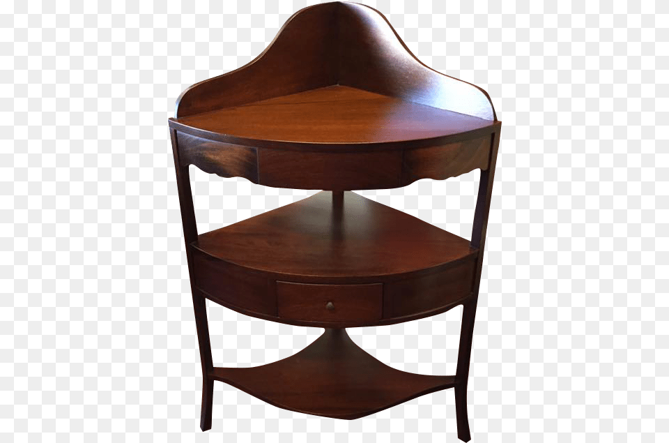 Vintage Mahogany Corner Shelf Table, Furniture, Wood, Chair Free Png