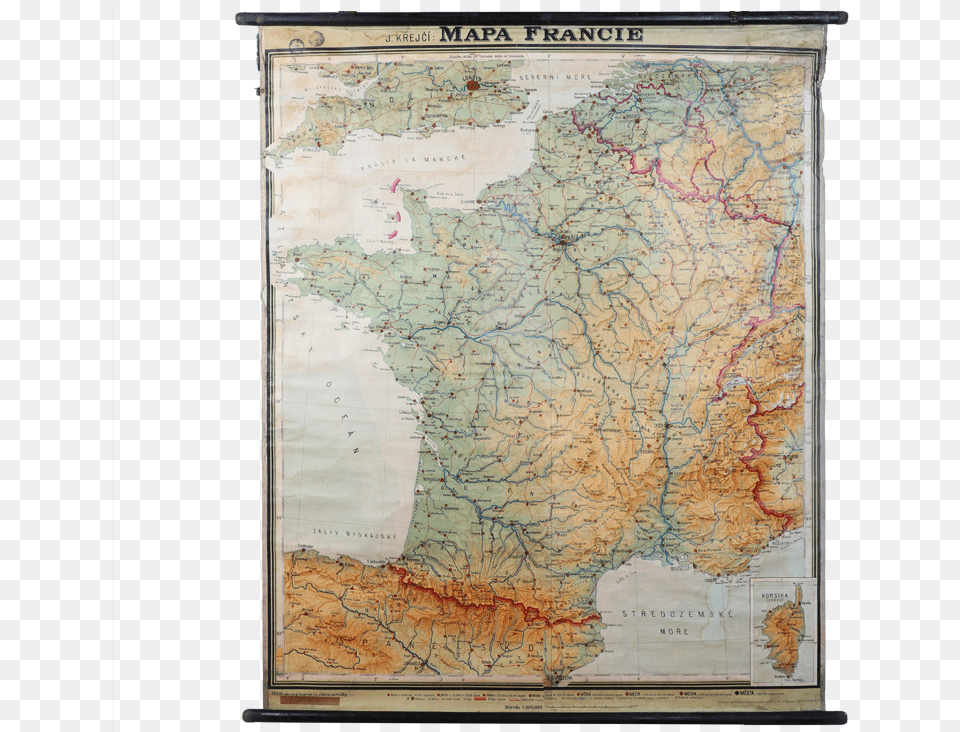 Vintage Map Of France Atlas, Chart, Diagram, Plot Free Png Download