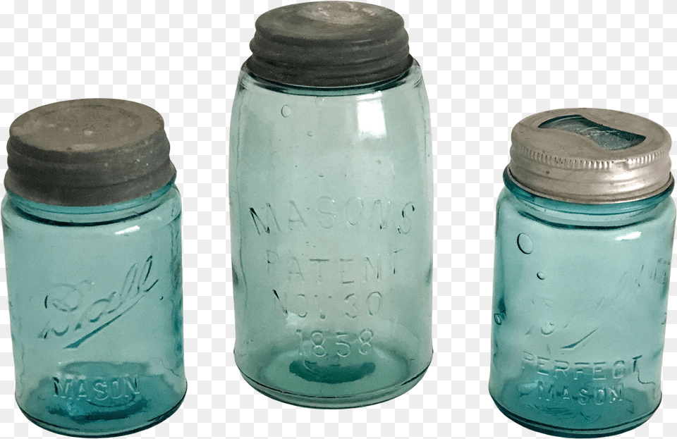 Vintage Mason Jars Set Of 3 Water Bottle, Jar, Mason Jar, Hockey, Ice Hockey Free Png