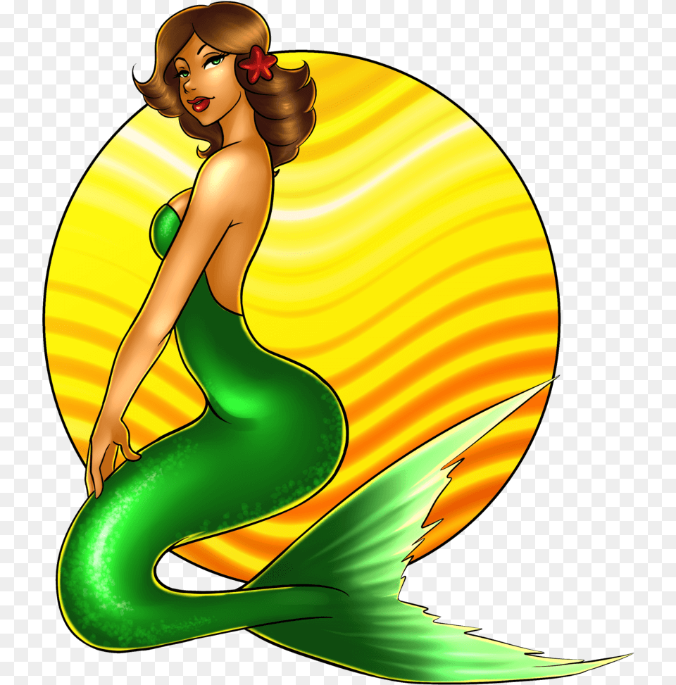 Vintage Mermaid Clipart Free Illustration, Adult, Female, Person, Woman Png Image