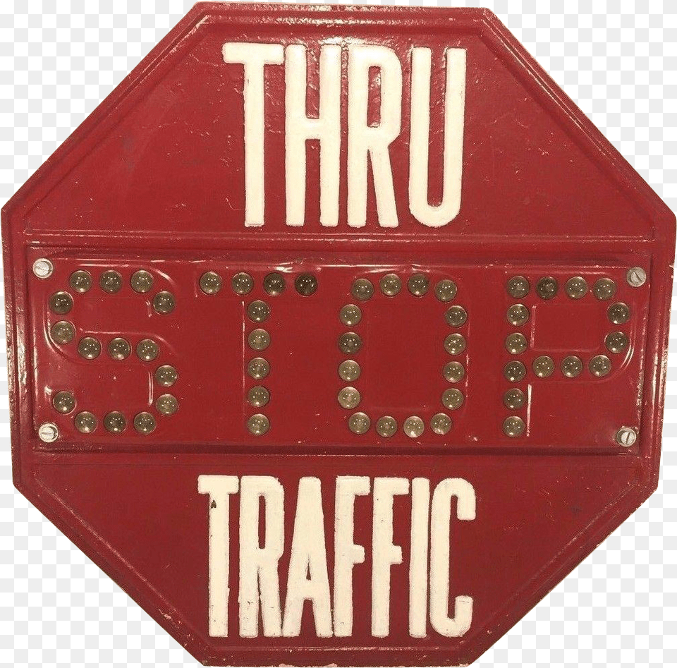 Vintage Metal Stop Traffic Sign Wcat Eye Glass Balls Stop Sign, Symbol, Road Sign, Stopsign Free Png Download