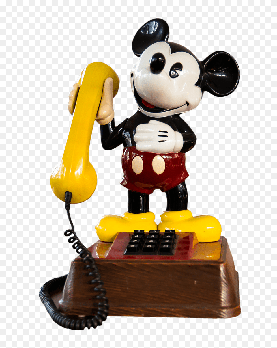 Vintage Mickey Mouse Telephone, Electronics, Phone, Dial Telephone, Smoke Pipe Png Image