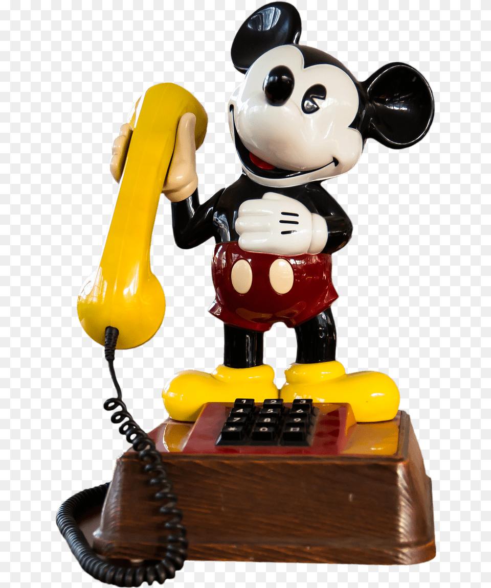 Vintage Mickey Mouse Telephone Clip Arts Mickey Mouse Baby Phone, Electronics, Toy Free Png Download