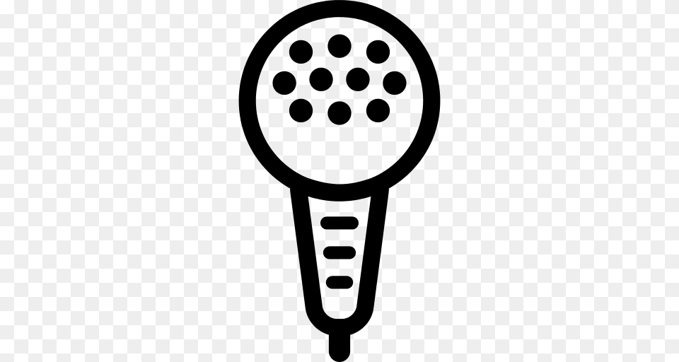 Vintage Microphone Icon, Gray Png