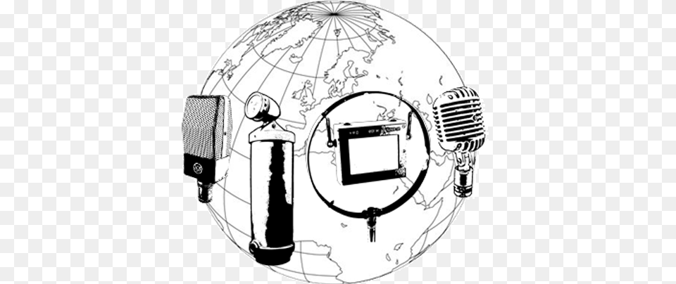 Vintage Microphone World Alles Over Vintage Microfoons World Globe, Electrical Device, Astronomy, Outer Space, Chandelier Free Png