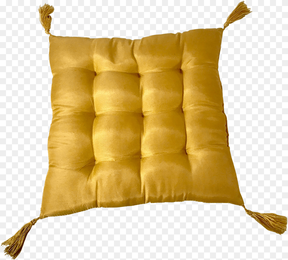 Vintage Mid Century Yellow Square Pillow Solid, Book, Comics, Publication, Baby Free Transparent Png