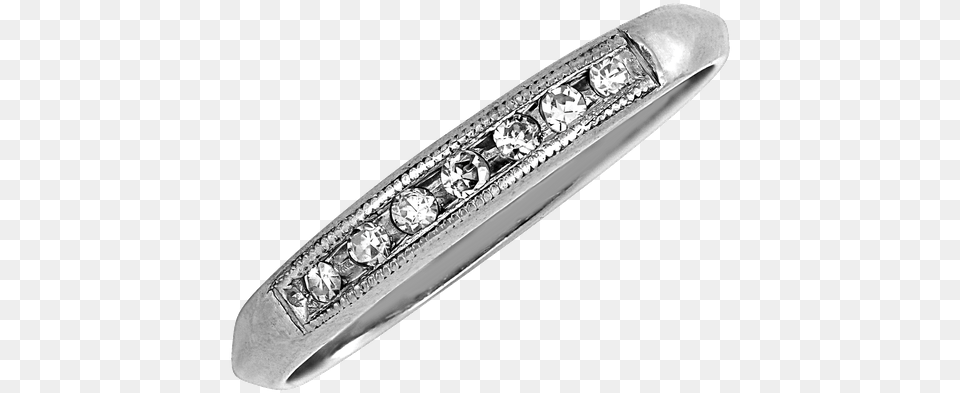 Vintage Millgrain Wedding Band Diamond, Accessories, Silver, Platinum, Jewelry Free Png