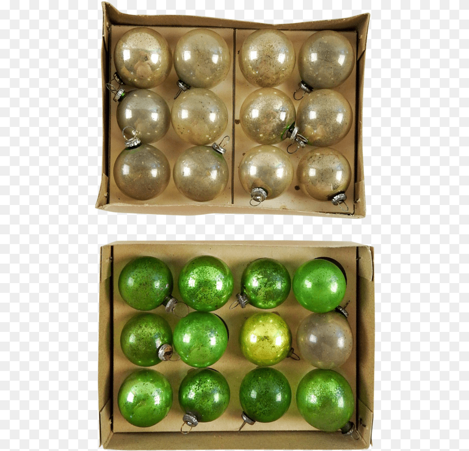 Vintage Mini Green Amp Silver Christmas Ornaments Pearl, Sphere, Accessories, Christmas Decorations, Festival Png