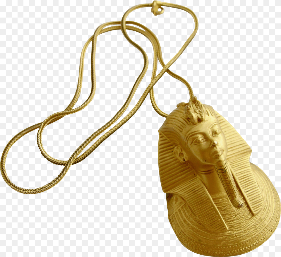 Vintage Mma King Tut Death Mask Pendant Download Chain, Gold, Accessories, Face, Head Png