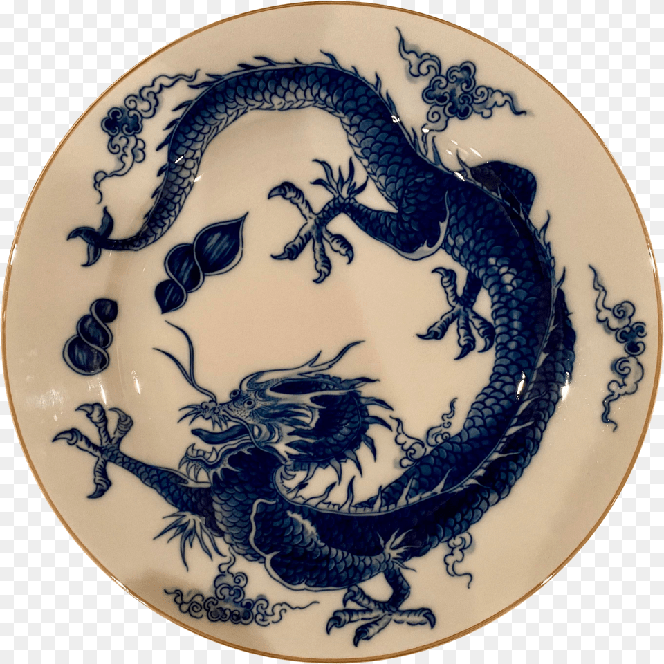 Vintage Mottahedeh Blue Dragon Round Platterchop Plate Chinese Blue Porcelain Plate Dragon Free Transparent Png