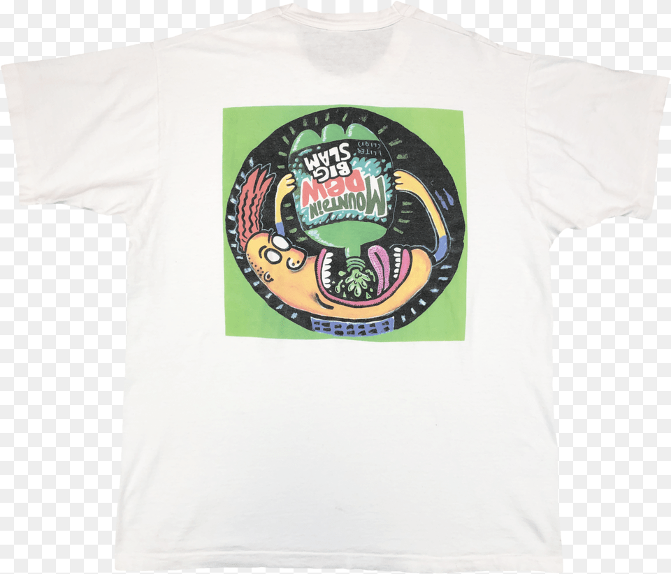 Vintage Mountain Dew Big Slam Tee Iguana, Clothing, T-shirt, Shirt Free Png