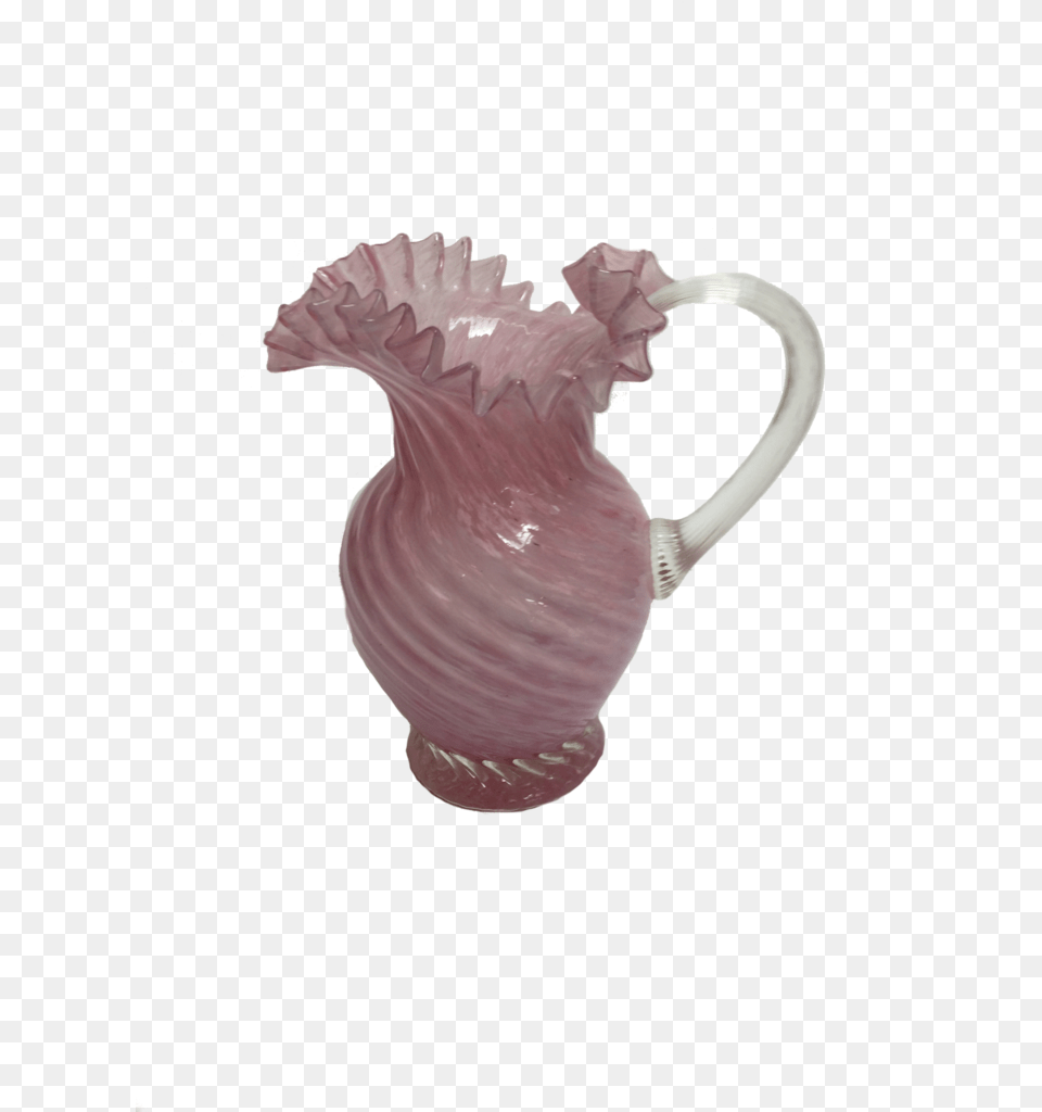 Vintage Murano Pink Swirl Pitcher With Original Sticker Earthenware, Jug, Pottery, Water Jug Free Png Download