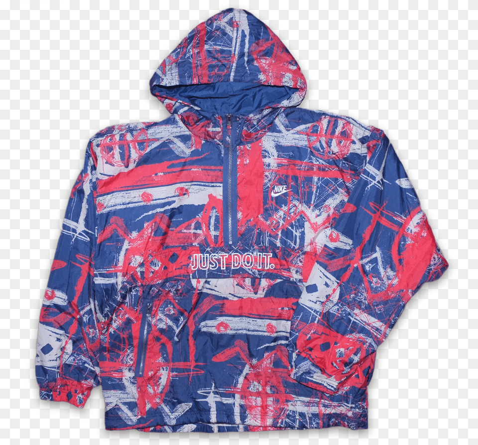 Vintage Nike Just Do It Half Zip Windbreaker Large Hoodie, Clothing, Coat, Jacket, Knitwear Free Png Download