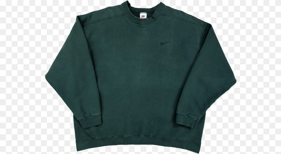 Vintage Nike Tonal Swoosh Crewneck Sweatshirt Dark Sweater, Clothing, Knitwear, Fleece, Long Sleeve Free Png
