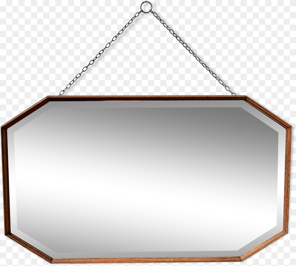 Vintage Octagonal Wall Mirror Wood Frame Chain, Accessories, Bag, Handbag Free Transparent Png