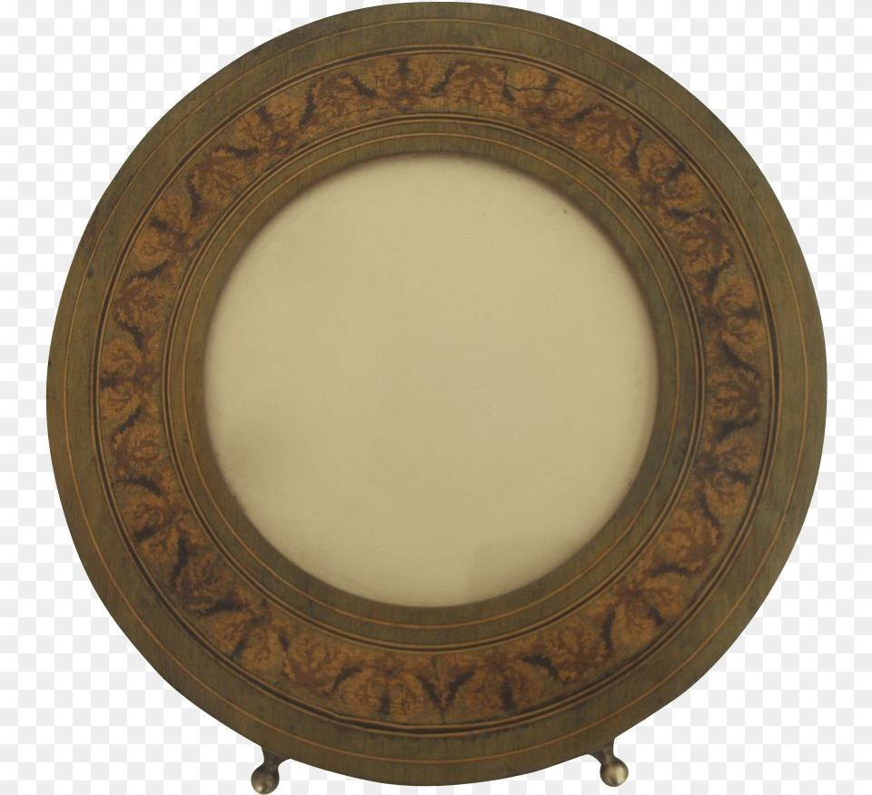 Vintage Olive Wood Round Inlaid Frame From Blacktulip, Photography, Beverage, Milk, Oval Png