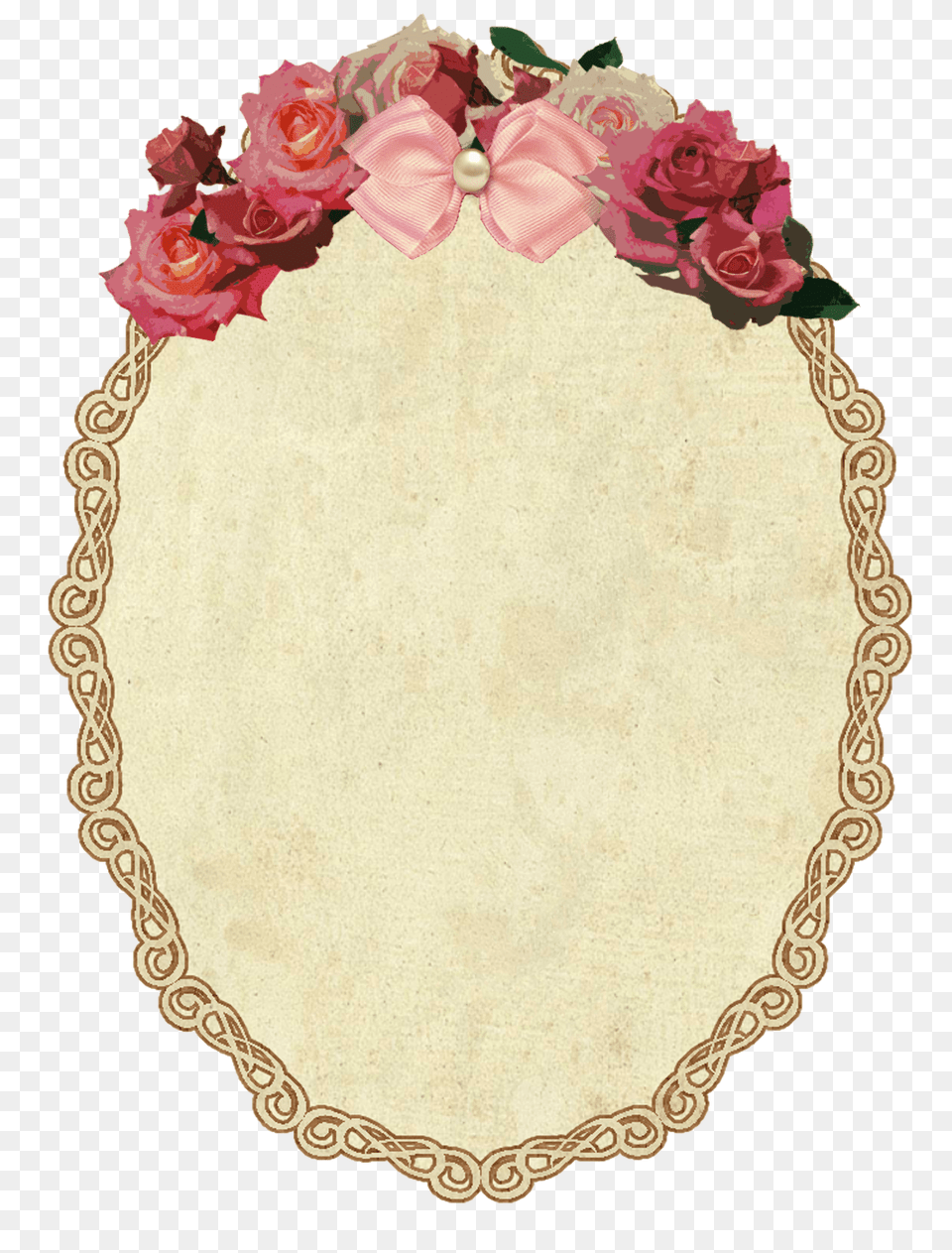 Vintage Oval Frame With Flowers, Rose, Plant, Flower, Home Decor Free Transparent Png