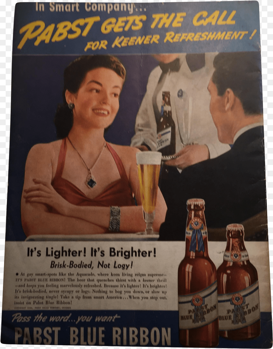 Vintage Pabst Blue Ribbon U0026 Chesterfield Ads Barware, Lager, Beverage, Beer, Alcohol Png