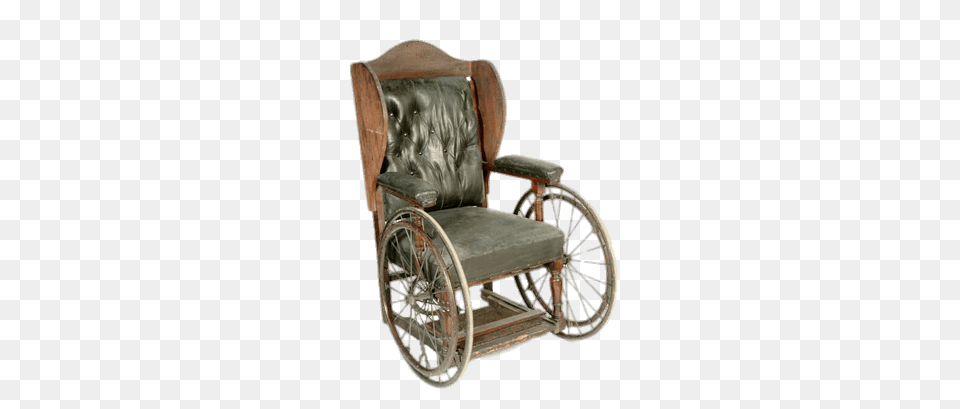 Vintage Padded Wheelchair, Chair, Furniture, Machine, Wheel Free Png
