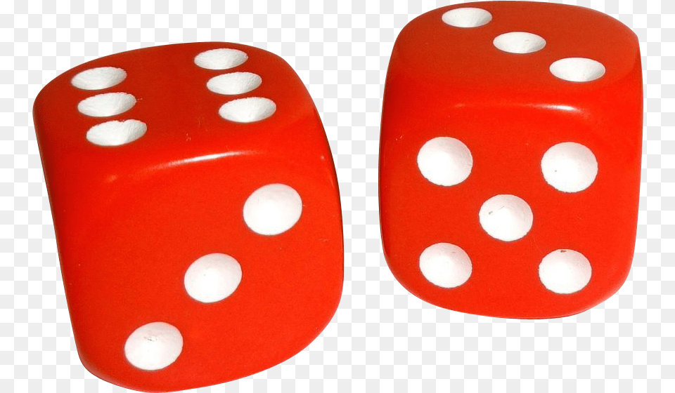 Vintage Pair Of Rounded Corners Red Plastic Dice From Dice, Game Png Image