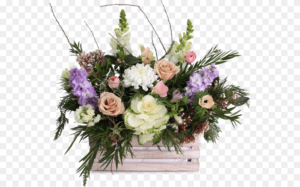 Vintage Pastel Crate Bouquet, Art, Floral Design, Flower, Flower Arrangement Free Png