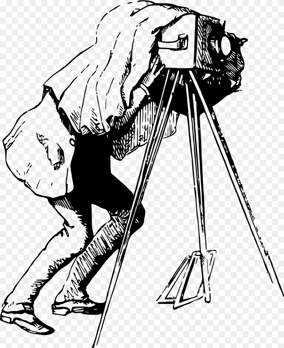 Vintage Photography Clipart, Tripod, Person, Face, Head Png Image