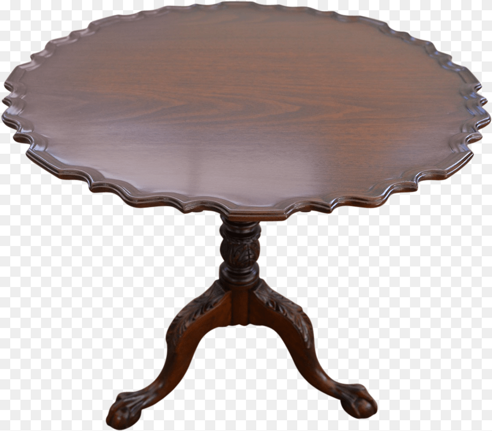 Vintage Pie Crust Swivel Tea Table Front End Table, Coffee Table, Dining Table, Furniture, Plate Png Image