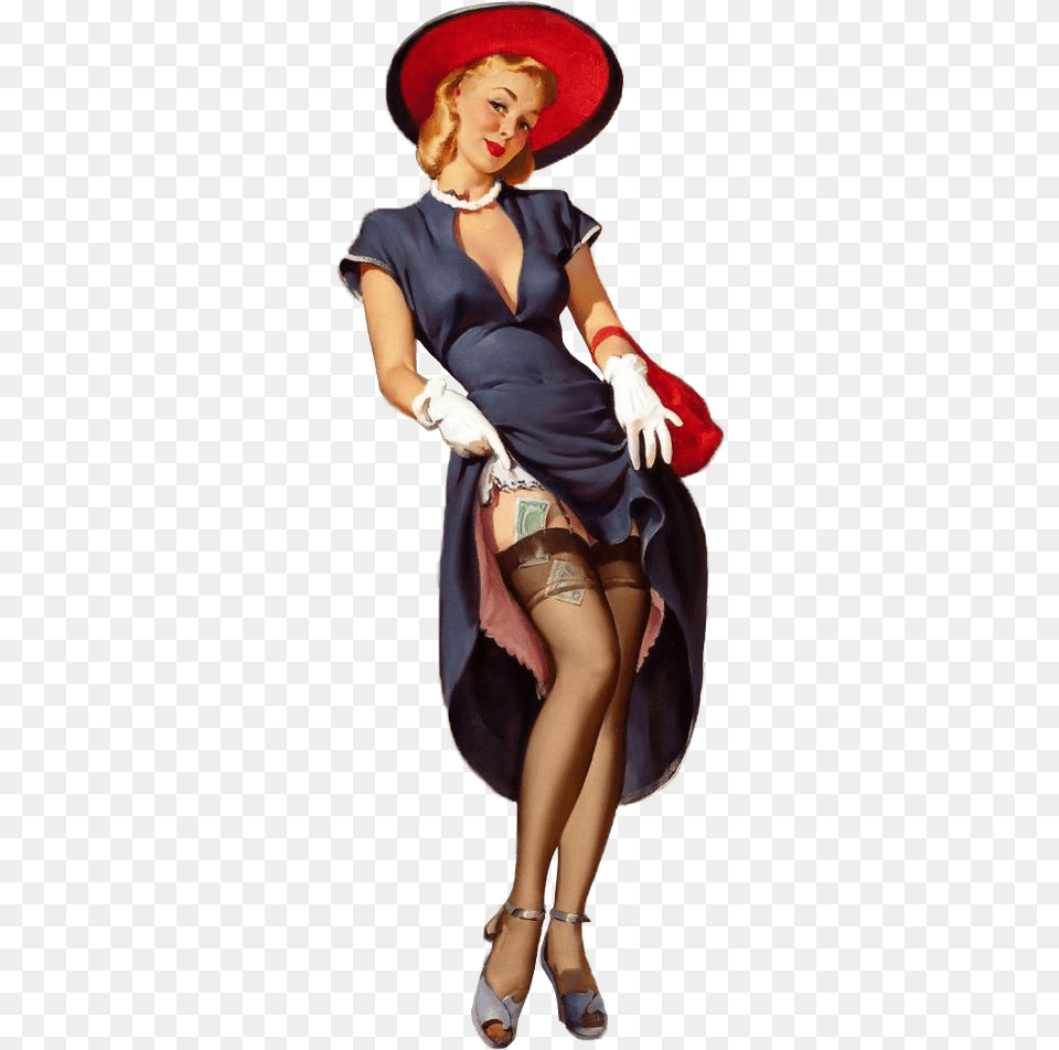 Vintage Pin Up, Person, Clothing, Costume, Hat Free Transparent Png