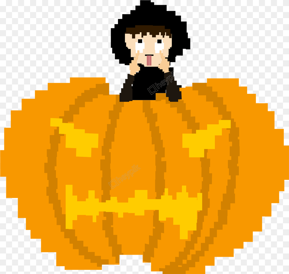 Vintage Pixelated Halloween Pumpkin Boy Design Image Steam Logo Pixel Art, Food, Plant, Produce, Vegetable Free Transparent Png