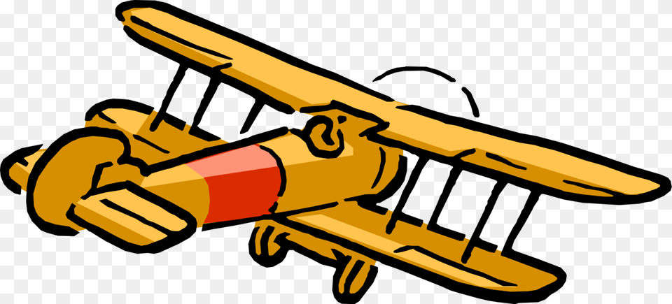 Vintage Plane Clipart Cartoon Biplane, Aircraft, Transportation, Vehicle, Airplane Free Transparent Png