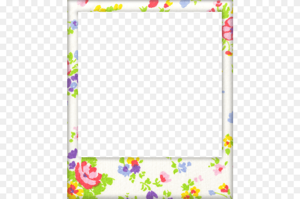 Vintage Polaroid Frame Decorated Polaroid Frame Template, Home Decor, Art, Floral Design, Graphics Png Image