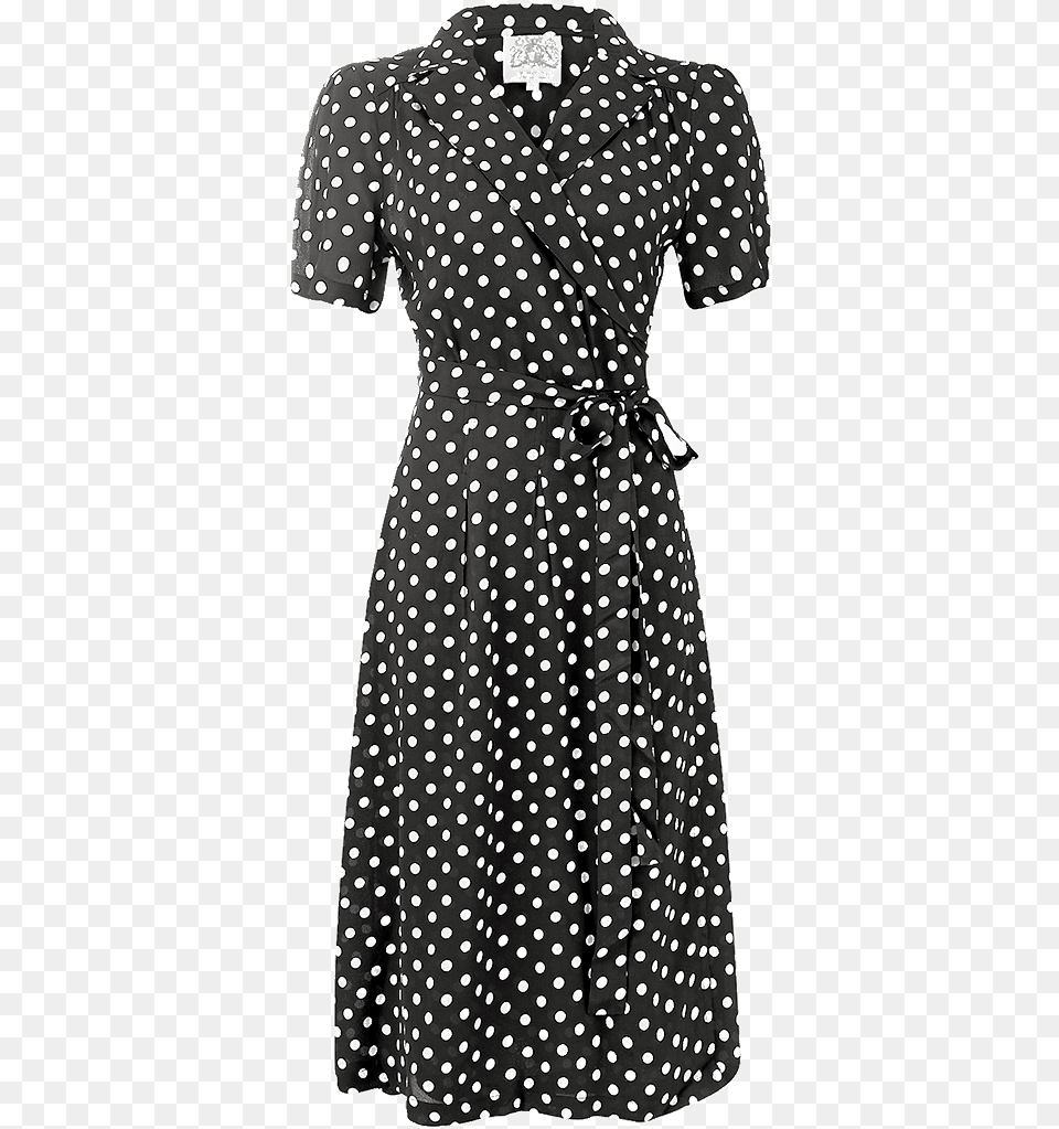 Vintage Polka Dot Wrap Dress, Pattern, Clothing, Blouse, Polka Dot Free Png Download