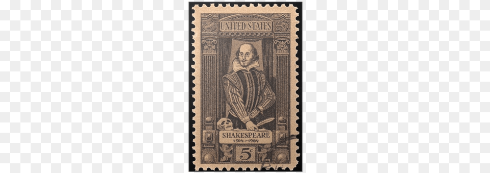 Vintage Postage Stamp Life Of William Shakespeare Illustrated Nook Book, Postage Stamp, Adult, Male, Man Free Png