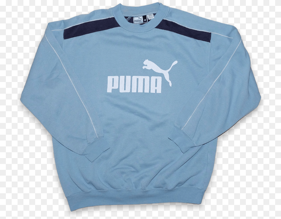 Vintage Puma Logo Print Crewneck Sweatshirt, Clothing, Knitwear, Long Sleeve, Shirt Free Png Download