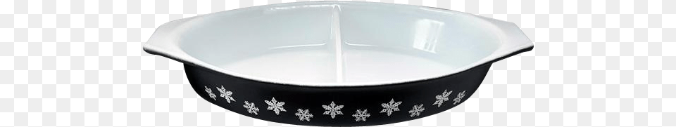 Vintage Pyrex Black Snowflake Divided Casserole In Pizza Pan, Art, Bowl, Porcelain, Pottery Png