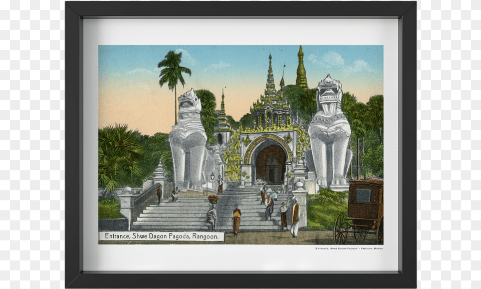 Vintage Quotmajestic Temple Quot Yangon, Architecture, Art, Building, Tower Png Image